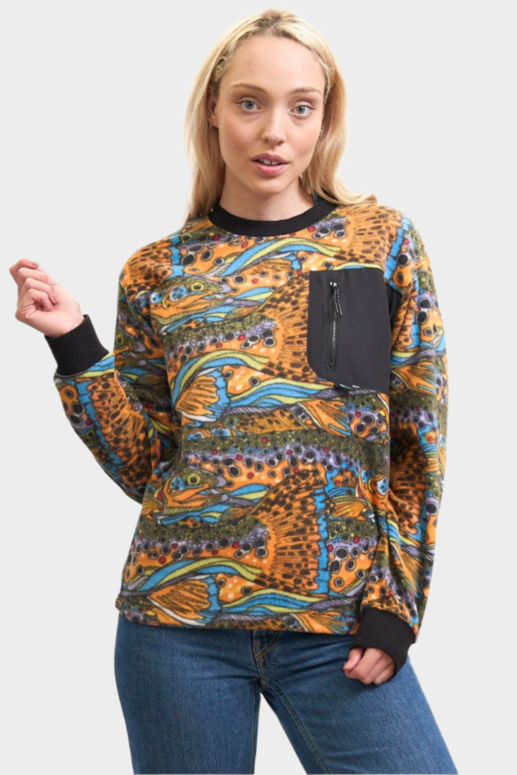 Unbound Brown Fleece Crew Neck