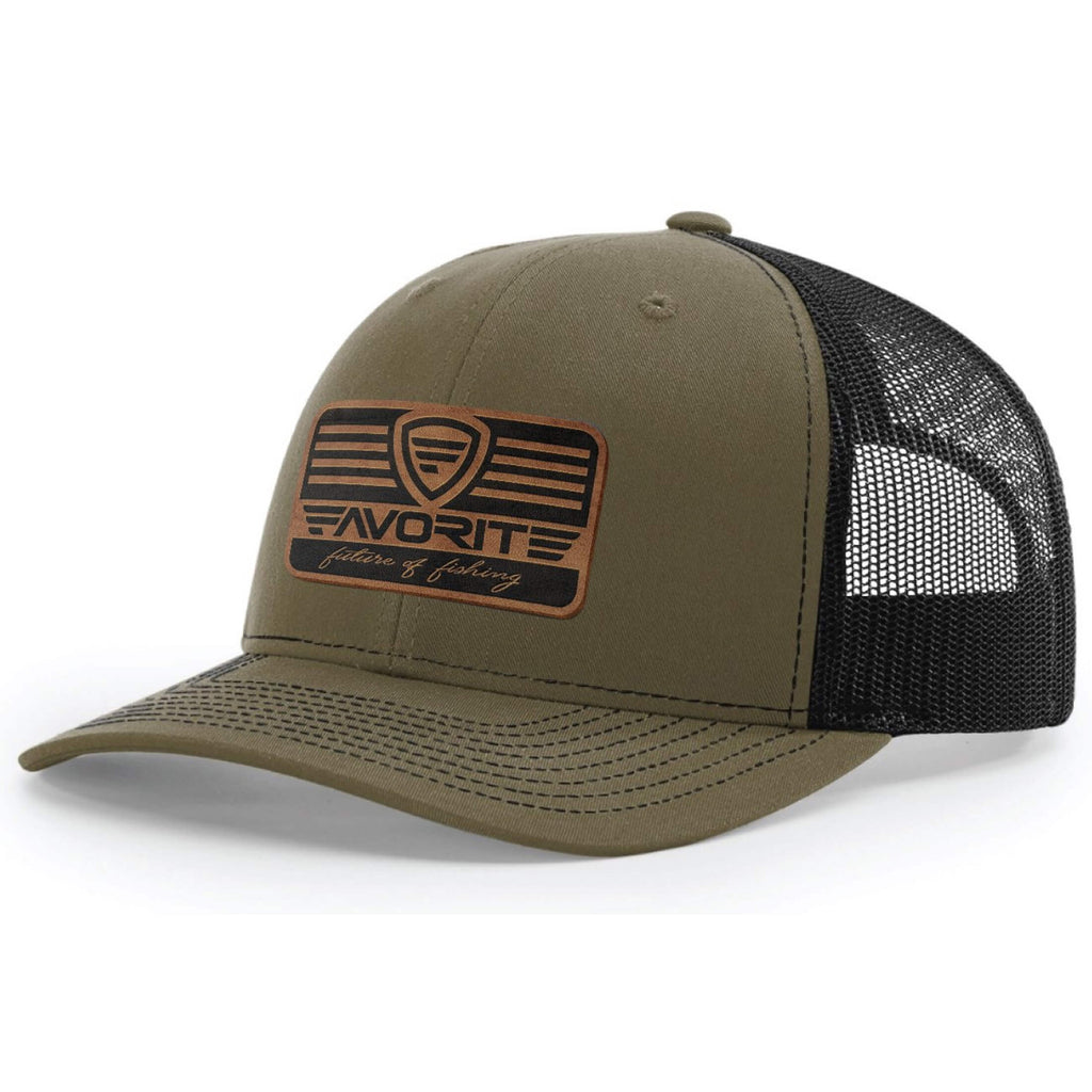 Favorite Fishing Franchise Leather Patch Hat – detail close-up | Venator Hunting